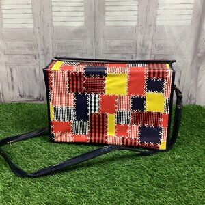 Vintage Patchwork Vinyl Picnic Basket